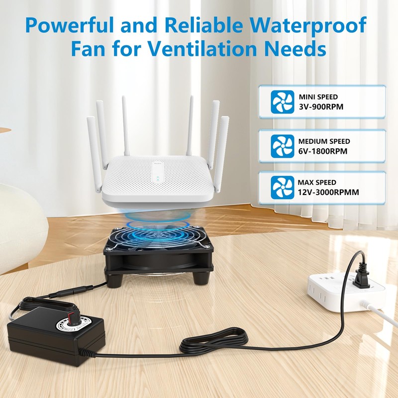 IP67 Waterproof Small 12V Variable Speed Computer Fan with AC