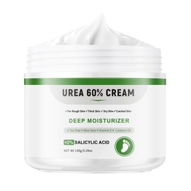 Urea Cream 60 Percent For Feet, Feet Cream with Salicylic Acid for Cracked Heel Feet Knees Hands Elbows for Dry Cracked, Aloe Vera For Deep Moisturizing
