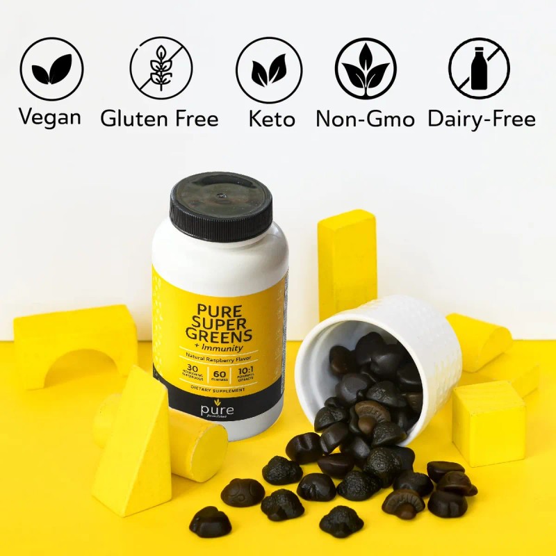 Pure Formulated Super Greens Multivitamin Gummies 60 Pzas