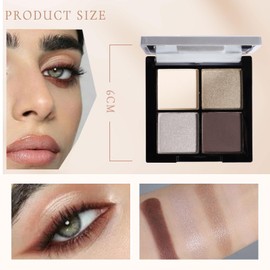 YiGuMy Matte & Shimmer Eyeshadow Palette - Waterproof Long-Lasting Neutral Browns, Champagne & Taupe Kit with Blending Brush, Travel Compact, High Pigment Creamy Shades (Earthwood)