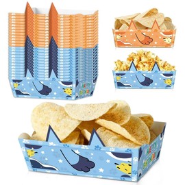24pcs Cute Blue Dog Theme Birthday Party Supplies Paper Food Trays Birthday Party Decorations Favors