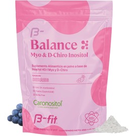 B-FIT B Myo Inositol y D Chiro Inositol - Fórmula 40:1 - Alta Biodisponibilidad -Mezcla Enriquecida con Ácido Fólico y Cardo Mariano (90 porciones, Berries)