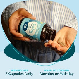 Four Sigmatic Calm Capsules | Vegan Stress Relief Supplement to Promote Positive Mood with Organic Ashwagandha Powder, Organic Reishi Mushroom, Tulsi (Holy Basil Extract), Vitamin B6 | 30 Servings