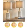 PoKat 20" Farmhouse 3 Way Dimmable USB Touch Ceramic Lamp