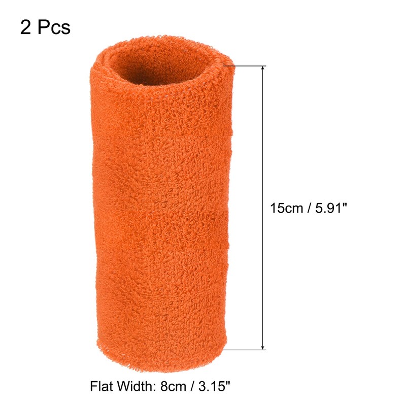 PATIKIL 2pcs 8x15cm Sport Wristbands Cotton Terry Cloth Absorbent Sweatband
