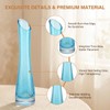 Happyupcity 9" Slanted Mouth Blue Glass Bud Vase, Single Stem