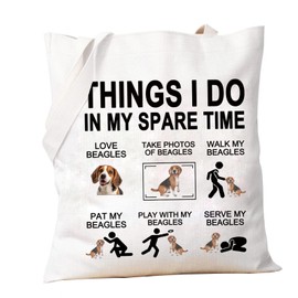 PXTIDY Beagles Dog Tote Bag Beagle Dog Owner Gift Things I Do in My Spare Time Beagles Grocery Shopping Bag for Beagle Mom