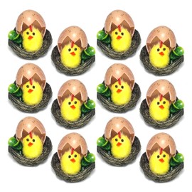 By Robelli Natural Hatched Easter Chicks In Wooden Nest Egg Decorations (Packs of 6, 12 or 18) (Pack of 12)
