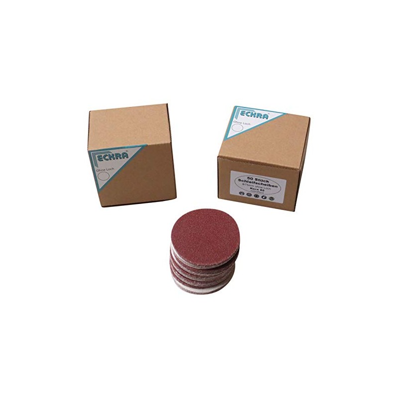 Sanding Discs 75 mm with Velcro without Hole in Various