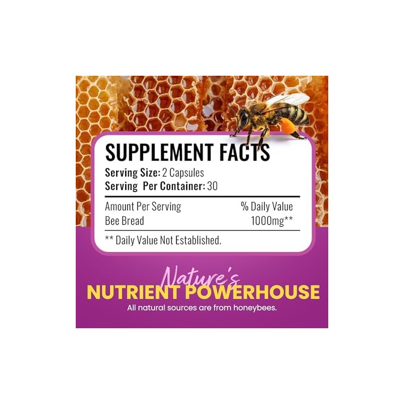 HONEYBEEZONE- Suplemento de Pan de Abeja 100 Natural Pan de