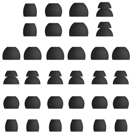 Rqker Eartips Compatible with in-Ear Earbuds, Earbud Tips Soft Silicone Earbuds Replacement Tips Fit for in-Ear Headphones(Inner Hole from 3.8mm -4.2mm) 16 Pairs S/M/L/D, Black