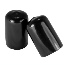 Prescott Plastics 5/8” (15.87mm) Outer Diameter Flexible Plastic Hole Caps, Round Black Meta Tubing End Caps, Strong Furniture Leg Inserts, Impact & Weather Resistant, Made in The USA - 50 Pack