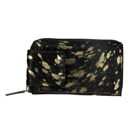 Myra Bag Western Leather Handheld Wallet for Women - Front Flap Hair On Clutch