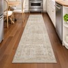 2x8 Hallway Runner Rug Washable Beige Neutral Vintage Distressed