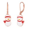 TwoAnts Christmas Snowman Earring 925 Sterling Silver Snowman Rose Gold