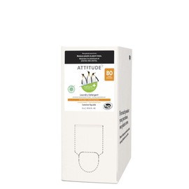 ATTITUDE Liquid Laundry Detergent, EWG Verified Laundry Soap, HE Compatible, Vegan and Plant Based Products, Cruelty-Free, Citrus Zest, Bulk Refill, 80 Loads, 67.6 Fl Oz