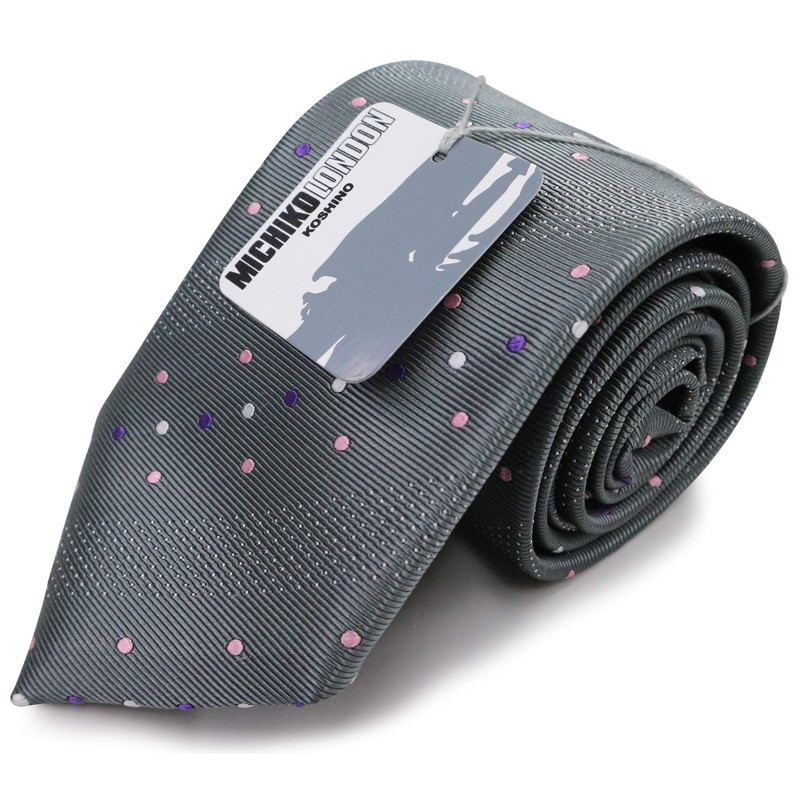 MICHIKO LONDON Brand Necktie, Made in Japan, Nishijin Textile, 100%