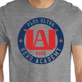 Bioworld My Hero Academia Men's UA High School Medallion Logo T-Shirt (Large)