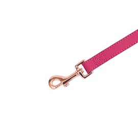 ZippyPaws Vivid Collection Dog Leash - Dog Accessories, Premium Leather Dog Leash with Rose Gold Hardware, 5 Feet, Magenta