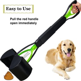 ienjoyed ienjoyed 28" Large Pooper Scooper for Dogs, Heavy Duty Poop Scooper for Large Medium & Small Dog, Pet Dog Pooper Scooper for Grass & Gravel Pick Up