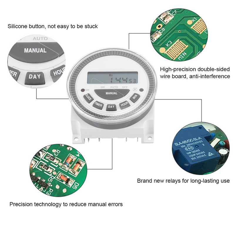 16A 7 Days Weekly Programmable Digital Timer Time Relay Switch