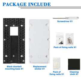 Ring Doorbell Bracket, Compatible with Video Doorbell 3/3 Plus/4, Ring No Drill Mount, Ring Doorbell Angle Mount Ring Wedge Kit, Suitable for Home, Office, Apartment, Door, Wall, with Cleaning Cloth