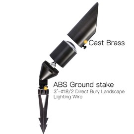 Gardencoin Solid Brass Low Voltage Landscape Lighting Outdoor Spotlight 12V(Without Bulb)