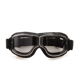 evomosa Motorradbrille PU Leder Sonnenbrillen Sportbrille Retro Radbrille für ATV Bike Motocross Brille Schutzbrille (Schwarze A)