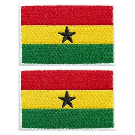 stidsds Paquete de 2 parches bordados de la bandera de Ghana, banderas de Ghana, parches tácticos militares para ropa, sombreros, mochilas, decoraciones de orgullo