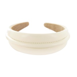 axy Wide Faux Leather Headband – Beautiful Elegant Women's Headband Hair Accessories HR27E (Cream White)