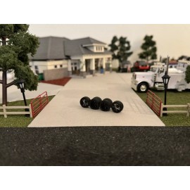 Unbranded 1/64 3D Printed Custom Black 26” 8wayz Dually Wheels Farm Ranch Truck