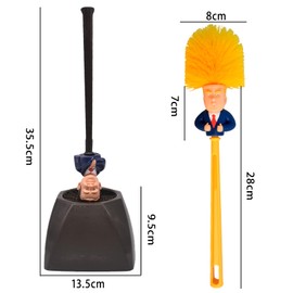 Wc-bürsten-reinigungszubehör, Toilettenbürste Reinigungsbürste, Trump-toilettenbürste, 2 Stück, with a Base, Lustige Toilettenbürsten,Toilettenbürste mit Halter Reinigungsbürsten-Set