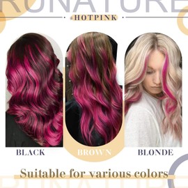 RUNATURE Pink I Tip Hair Extensions Human Hair Stick I Tip Hair Extensions Pink Human Hair Fusion Hair Extensions Pink U Tipped Extensions 14 Inch 20 Gram