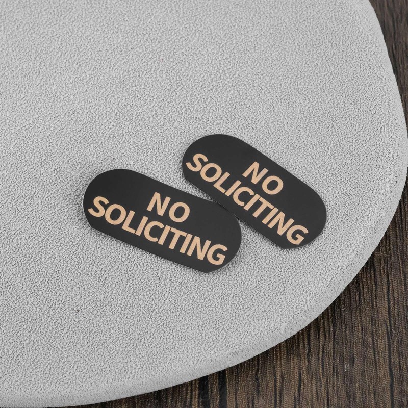 YINETTECH 30PCS No Soliciting Sign Sticker 1.2"x0.6" for Video Doorbell