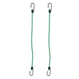 INFINAUTO Luggage Cords with Hooks 60cm Motorcycle Trailer Trucks Cargo Adjustable Bungee Cords with Metal Buckle Green 2pcs