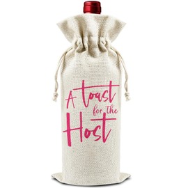 DOIUCRO A Toast For The Host - Gifts for Hostess Wine Bags, 1 PC Reusable Drawstring Burlap Wine Bottle Bags, Appreciation Gifts for Women Ladies, Wine Gift Bag Wine Accessories -29