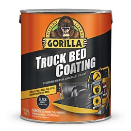 Gorilla Truck Bed Liner Coating Pre-Mixed Ready to Apply, 1 Gallon Black - Durable Textured Protective Coating, Prevent Rust - Roll-On, Brush-On Application