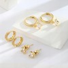 Gold Hoop Earrings for Women, 14k Gold Plated Earring Set
