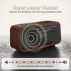 Alarm Clock Loud for Deep Sleepers, Wooden Alarm Clock with