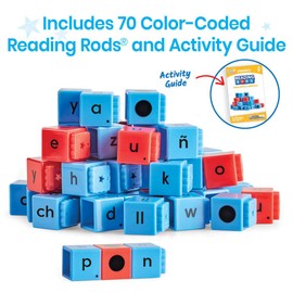 hand2mind Spanish Reading Rods Alphabet & Syllables, Word Building Activities, Alphabet Linking Cubes, Letter Blocks for Spelling, Learn Spanish for Kids, Spanish Classroom Must Haves