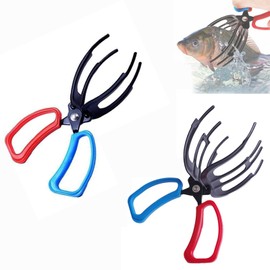 HMPBEFU 3&2 Claw Fish Gripper, Metal Fishing Pliers Gripper, Fish Control Clamp Claw Tong Grip Tackle Tool, Multi 3 Teeth Fishing Pliers for Most Freshwater Fish Grip Tackle Holder