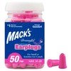 Mack's Dreamgirl Soft Foam Earplugs, 50 Pair, Pink - 30dB