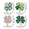 Pack of 4, Women's Four Leaf Clover Brooches, Scarf Pins,
