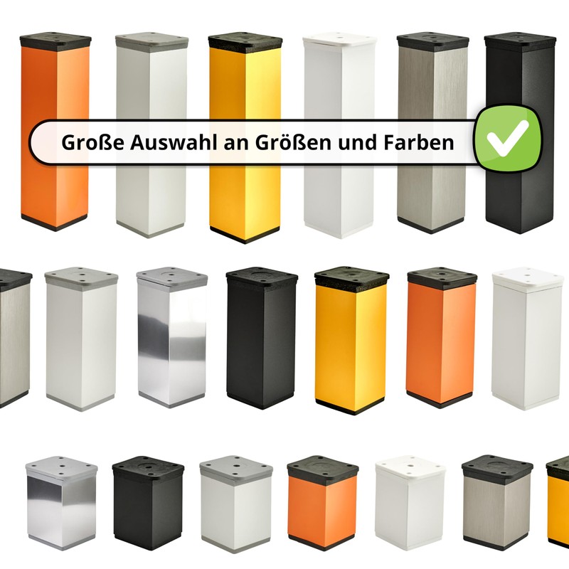Furniture Feet, Metal Table Legs, Height Adjustable, Sofa Feet, Aluminium