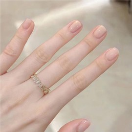 24Pcs Nude Nails, False Nails with Glue, Press on Nails Short, Glossy Fake Nails French Nails, Full Cover Stick on Nails for Women Christmas Nails Art