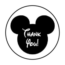 handmade 48 THANK YOU MICKEY MOUSE ENVELOPE SEALS LABELS STICKERS 1.2" ROUND