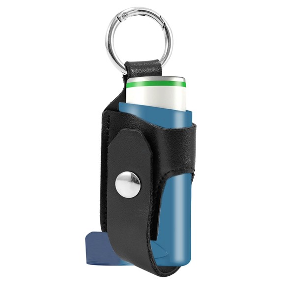FSUHHIAD Asthma Inhaler Holder PU Leather Travel Handy Holder, Lightweight Carrying Asthma Inhaler Case for Adults and Kids (Inhaler Not Included)