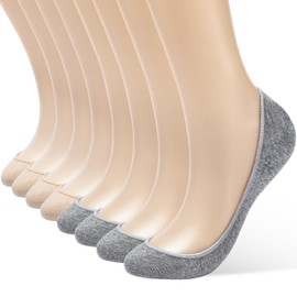 AHOVIT 8 Pairs Ultra Low Cut Liner Socks Women's No Show Non Slip Hidden Invisible Socks for Flats Shoes Boat Summer