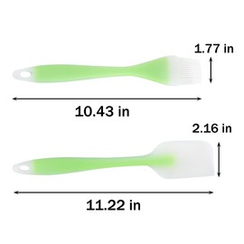 Mombake Silicone Spatula/Pastry Brush, Food Grade Rubber Kitchen Utensils for Baking, Cooking, Mixing and Scraping(Green)
