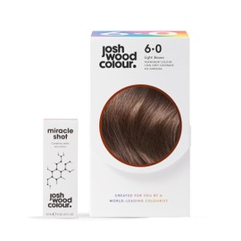 Josh Wood Colour Miracle Kit - Permanent Colour 6.0 and Miracle Shot,62% LESS BREAKAGE, 2.7 TIMES STRONGER HAIR, 38% LESS COLOUR FADE, Covers 100% of grey, Ammonia free